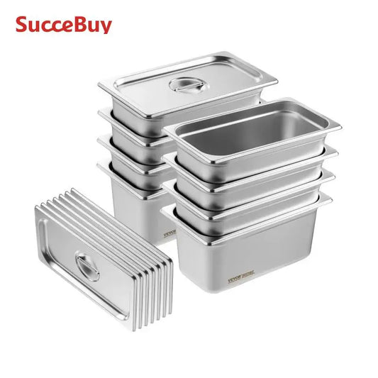 SucceBuy 8 Pack Buffet Chafing Dishes 5.93L Gastronorm Pans