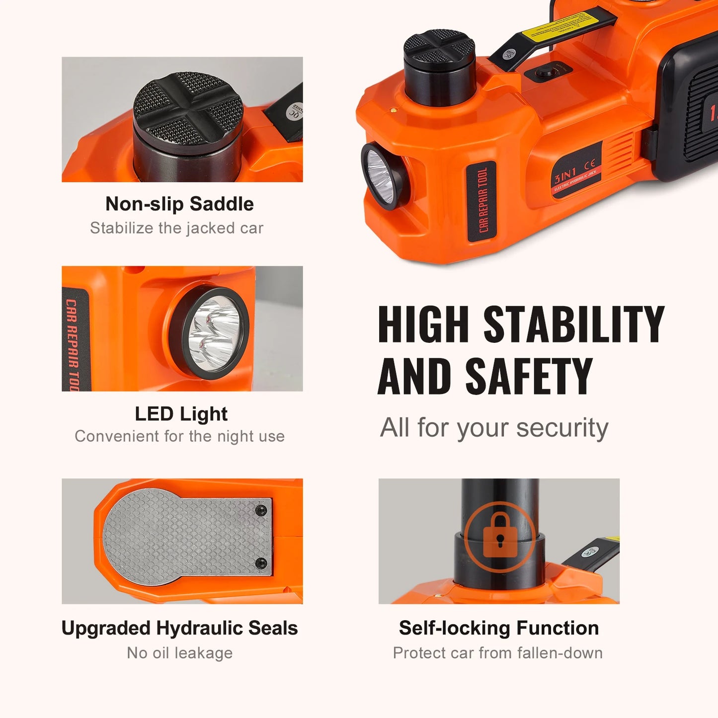 Electric Car Jack for Quick Tire Changes and Repairs with 5 Ton Capacity