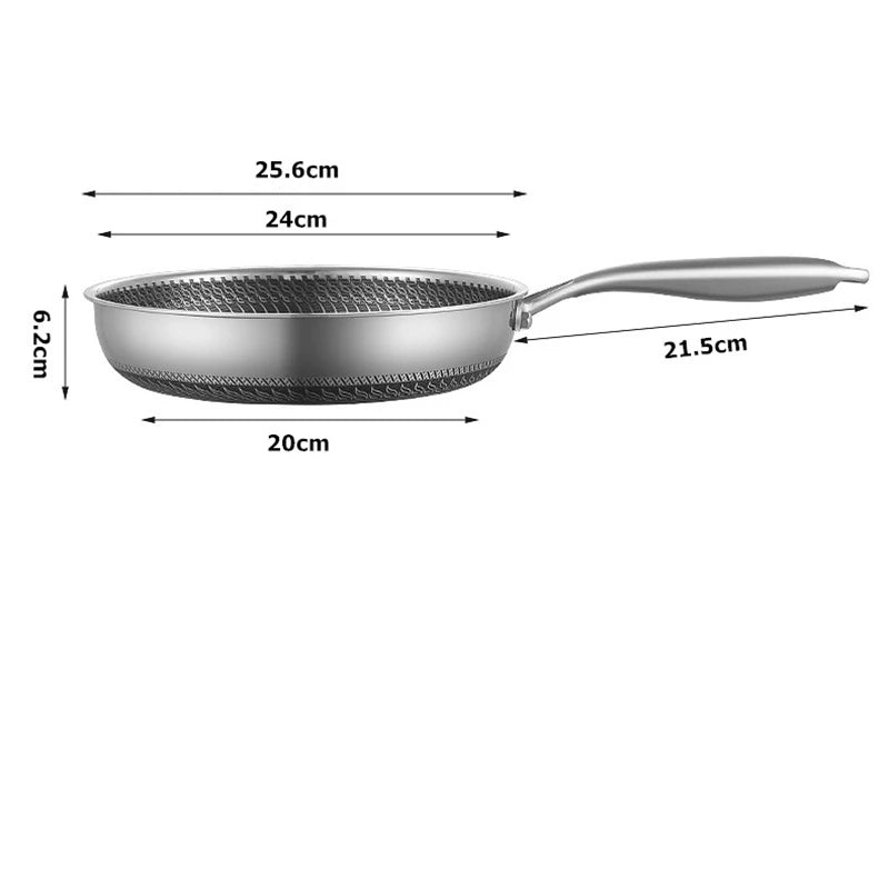 LMETJMA Stainless Steel Nonstick Honeycomb Frying Pan Lid