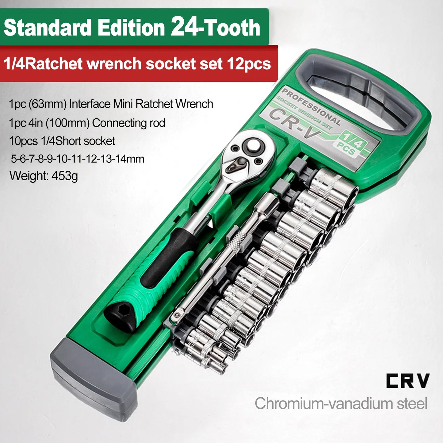 Ratchet Socket Wrench Set With Quick Release Reversible Handle