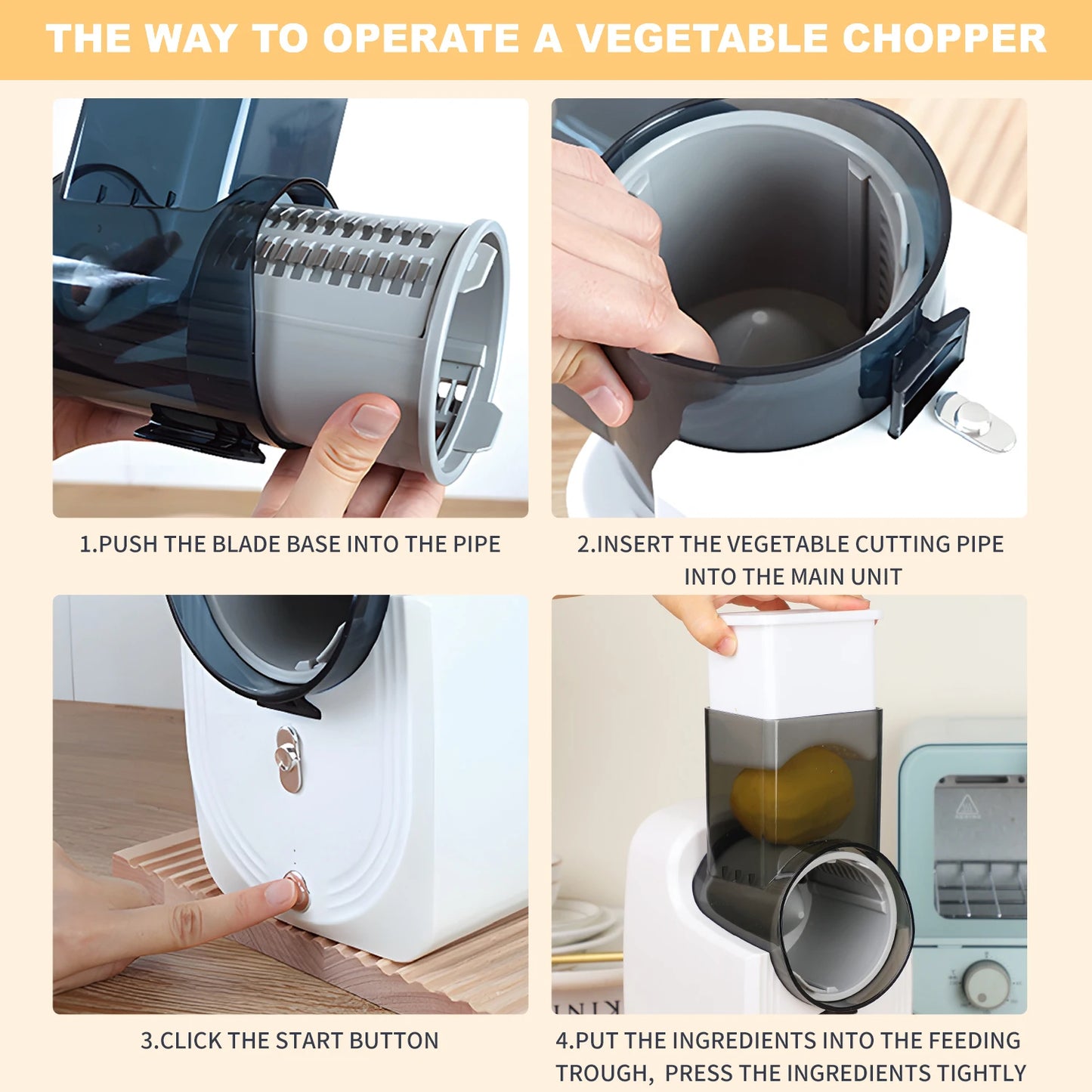 Electric Cheese Grater and Vegetable Slicer for Effortless Meal Prep