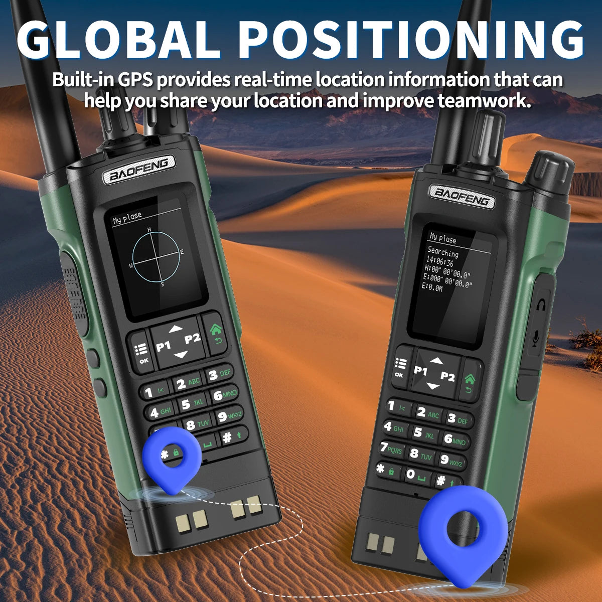 Baofeng UV32 10W Multi Band Walkie Talkie With GPS Tech