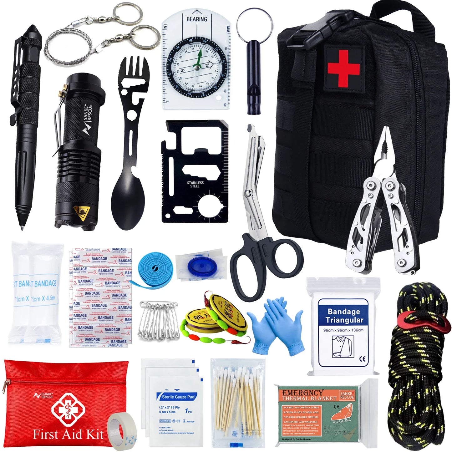Tactical First Aid Kit Car Accessories Survival Kit Camping Equipment Medical Bag Self Defense EDC Pouch IFAK