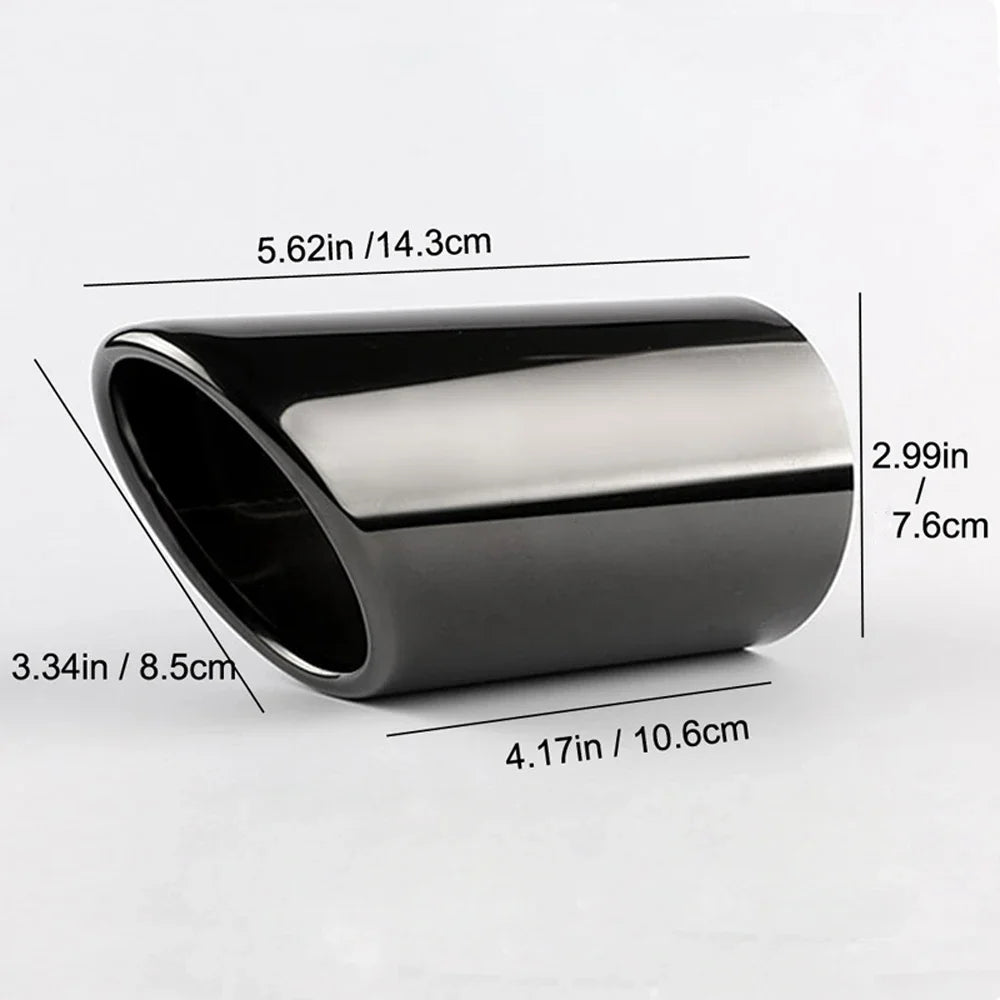AQTQAQ Chrome Stainless Exhaust Muffler Tip Cover For Audi