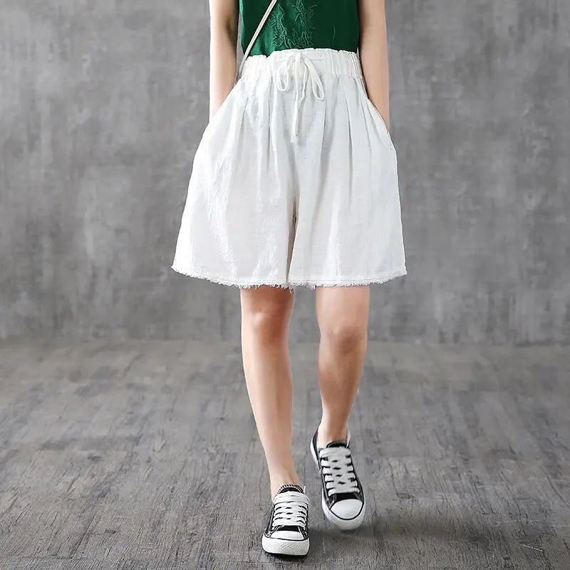 RankSweet Women Cotton Bermuda Knee Length Loose Shorts