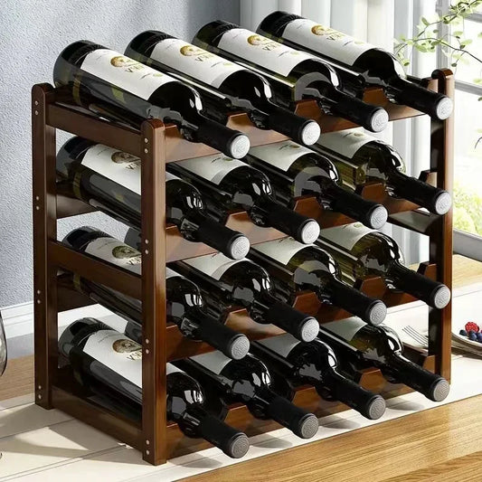 Wooden Wine Rack Display Grid Storage Shelf For Tabletop