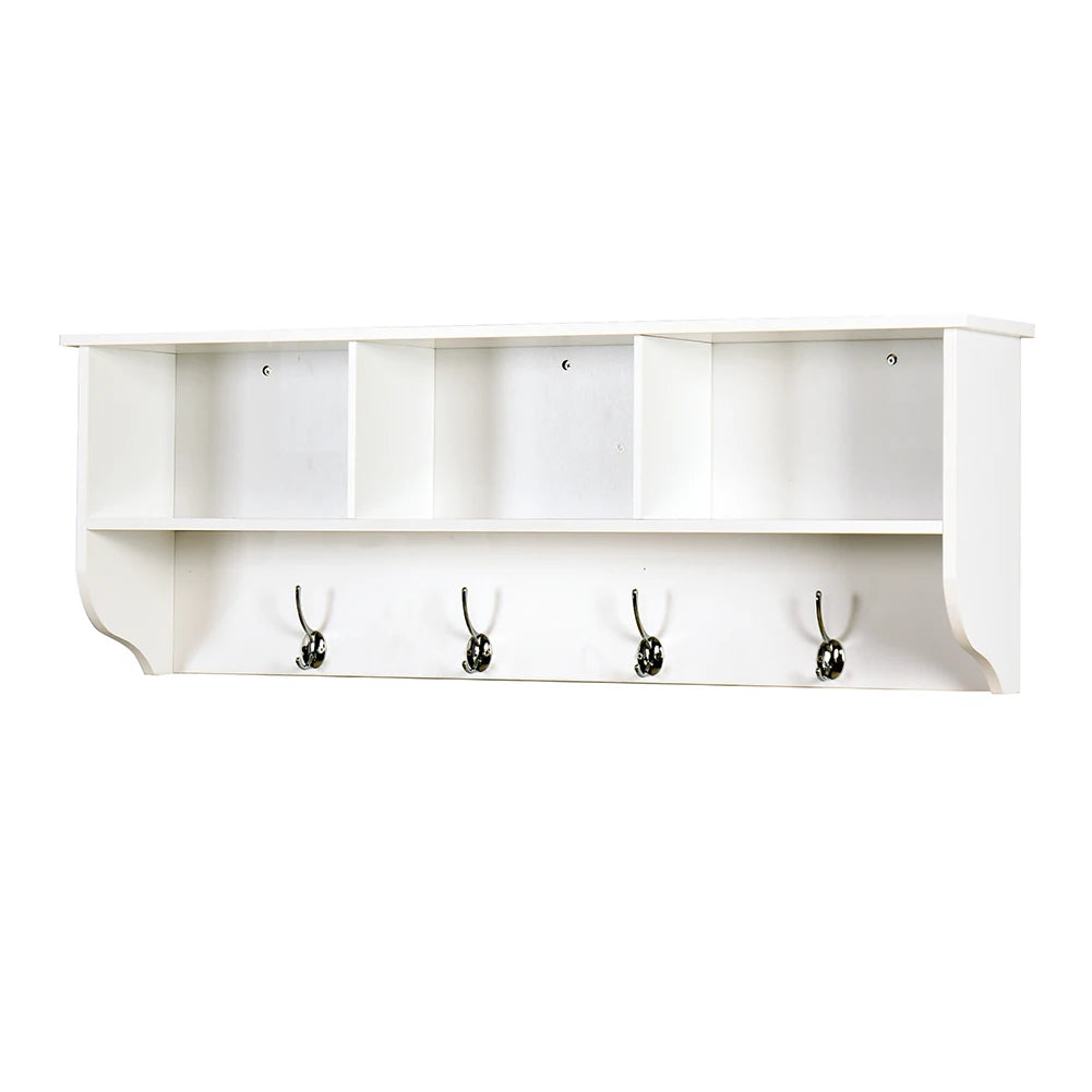 General Use Rustic Wood Coat Rack Wall Mounted With Shelf