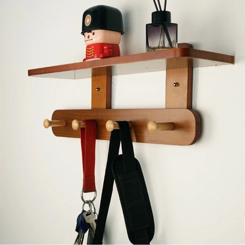 Oeny Multifunctional Coat Rack With Wall Hooks And Shelving