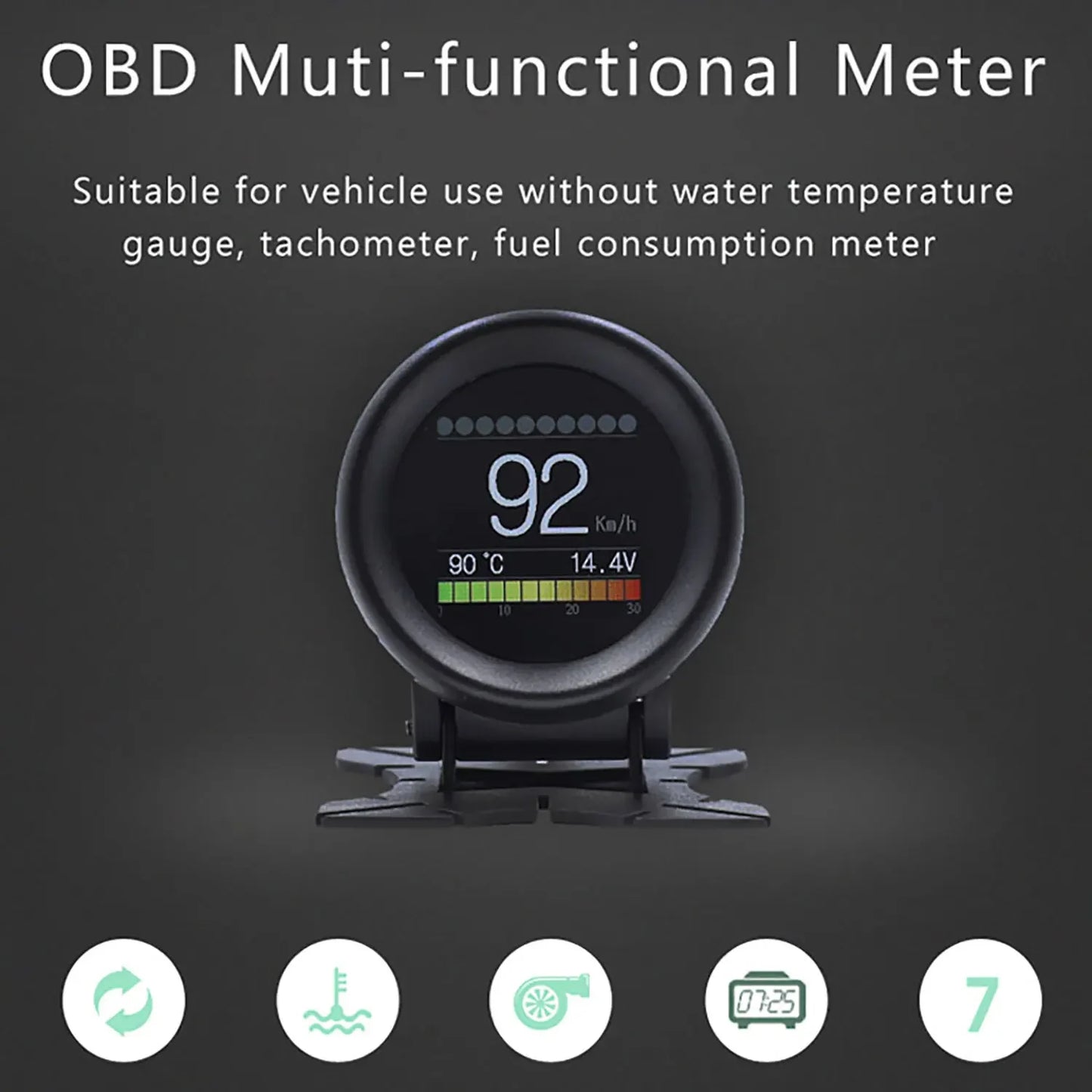 A205 Automobile Onboard Computer Digital Display Speed Mileage Fuel Consumption Temperature Gauge OBD2 Scanner