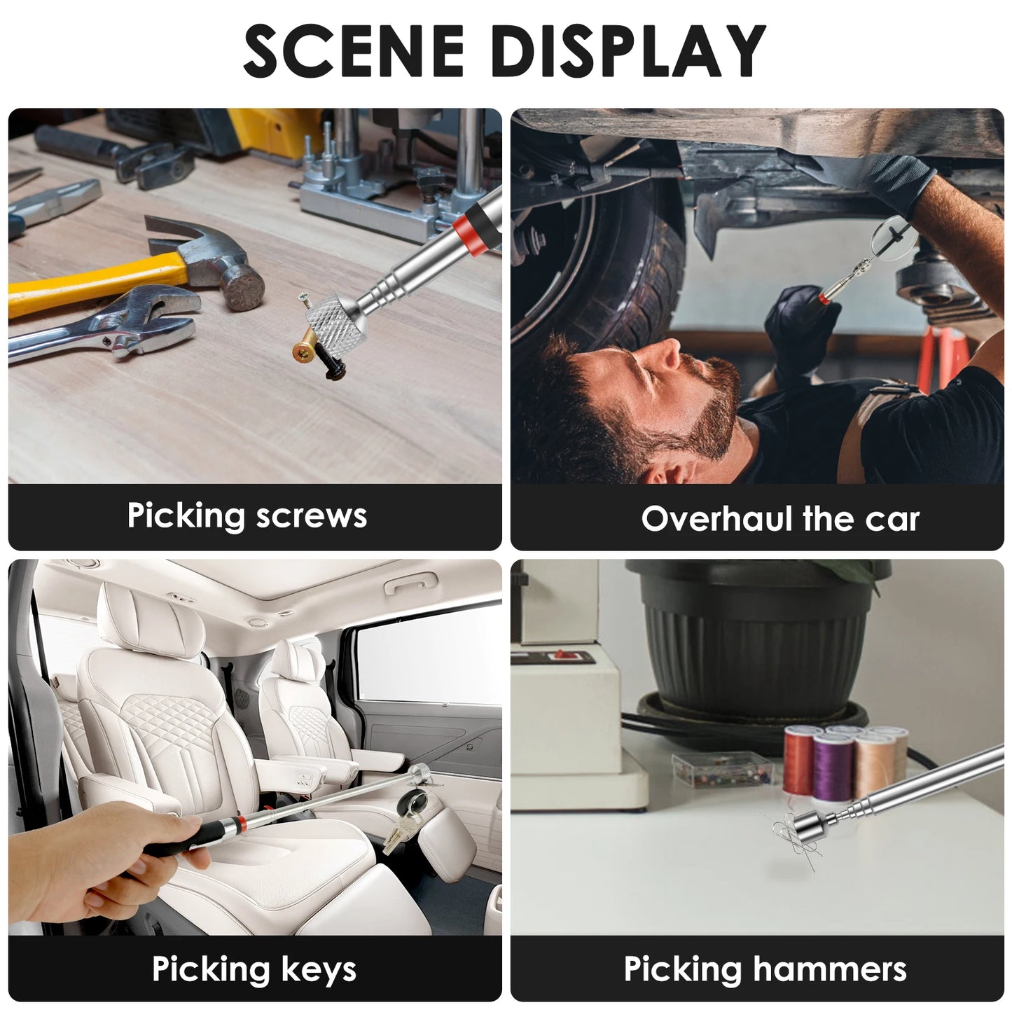 TooriseDIY Telescoping Magnetic Pickup Tool 4 Pack