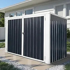 Outdoor Steel Storage Shed With Window And Sliding Doors