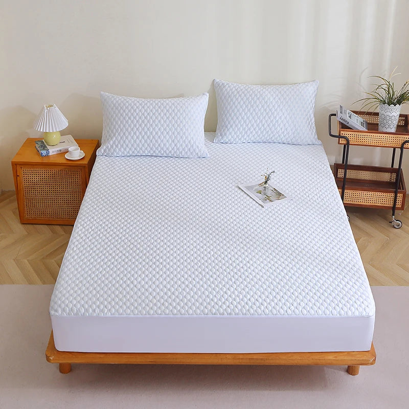 Waterproof Cooling Mattress Topper Protector Bed Sheet Set