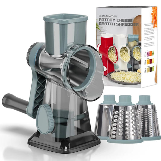 Versatile 3 In 1 Rotary Cheese Grater And Vegetable Slicer