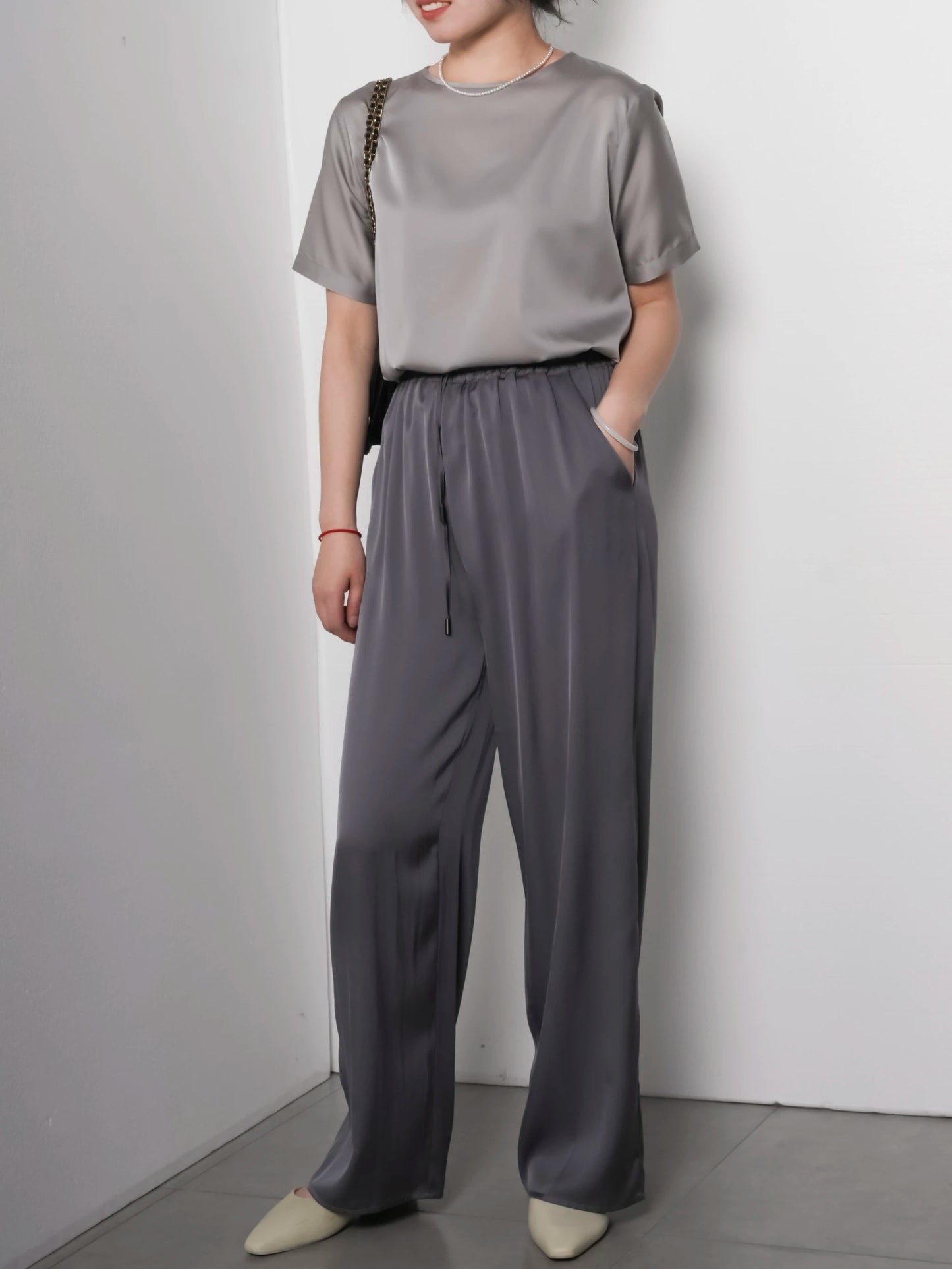 Women's Natural Silk Casual Pants for Summer Comfort