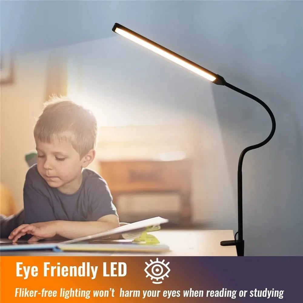 LED Desk Lamp with Clamp for Home Office and Reading