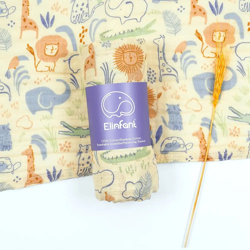 Soft Cotton Muslin Swaddle Baby Bath Towel Wrap