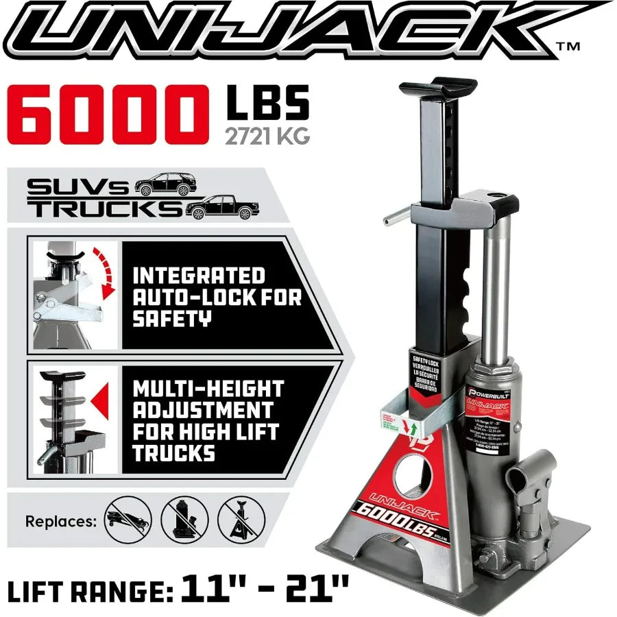 Bottle Jack And Jack Stands All-In-One Car Lift 6000 Pound