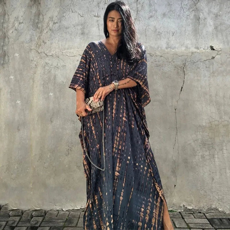 Plus Size Women Beach Coverup Casual Kaftan Swimwear Dress