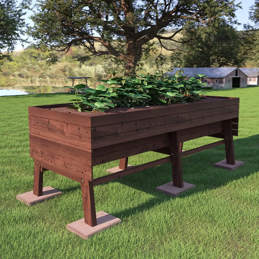 Cedar Raised Garden Bed with Detachable Liner for Vegetables
