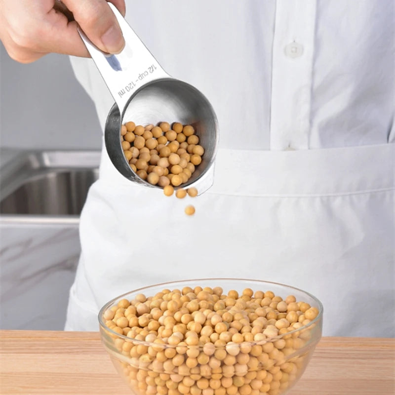 Stainless Steel Measuring Cups and Spoons Set for Baking