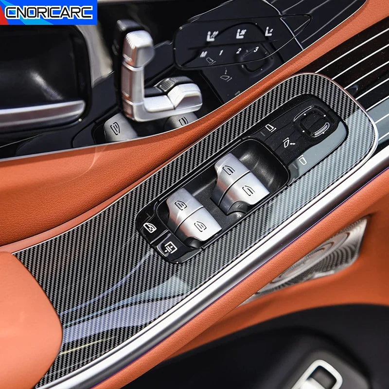 Carbon Fiber Window Lift Panel Cover for Mercedes Benz S Class