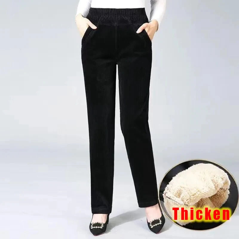 SUYISODACN Autumn Winter Plush High Waist Fleece Pants