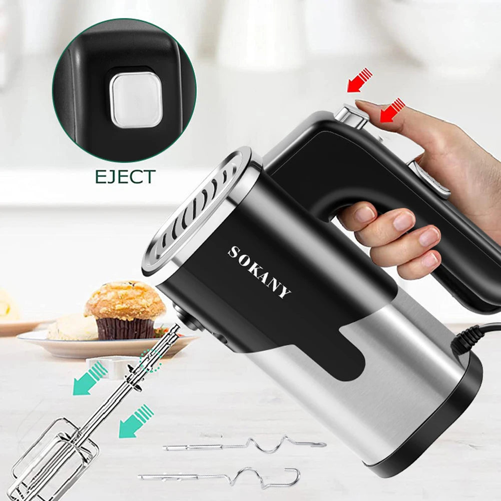 Automatic Electric Dough Mixer and Handheld Egg Beater