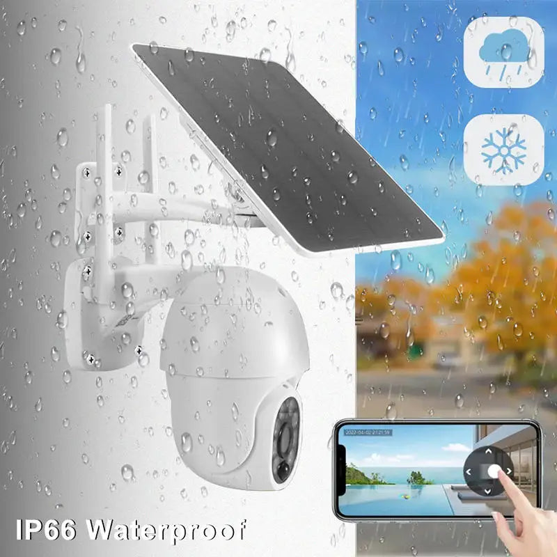 Tuya WiFi 3MP Solar Camera 10000mAh Battery Wireless PTZ Outdoor PIR Monitoring AI Human Tracking Night Vision CCTV