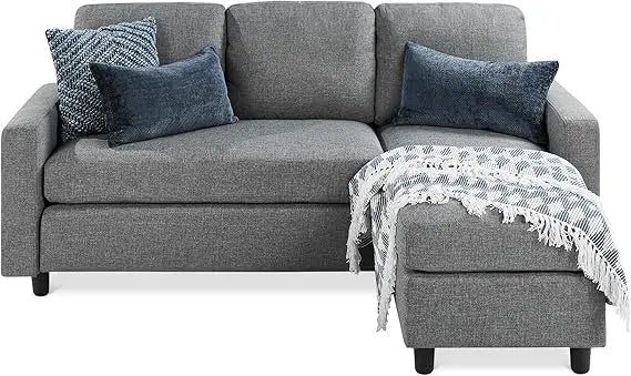 Modern Upholstered L-Shape Sectional Sofa with Chaise Lounge