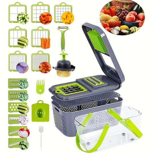 Multifunctional 22 Piece Manual Chopper Kitchen Accessory Set