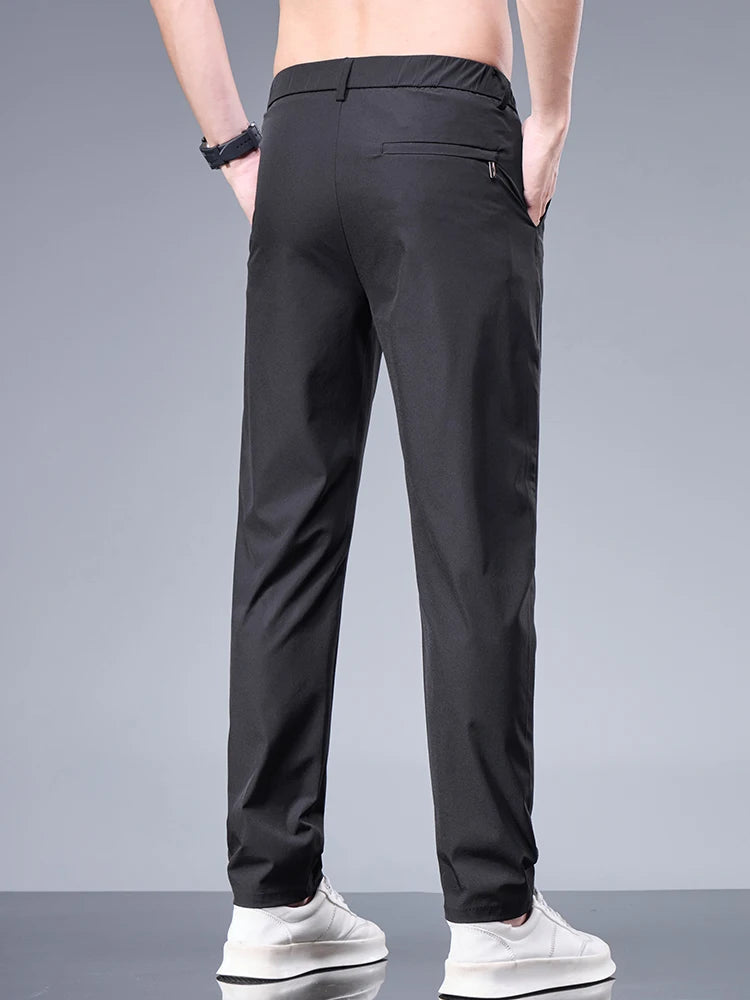 Men's Casual Ice Silk Straight Pants for Spring and Summer