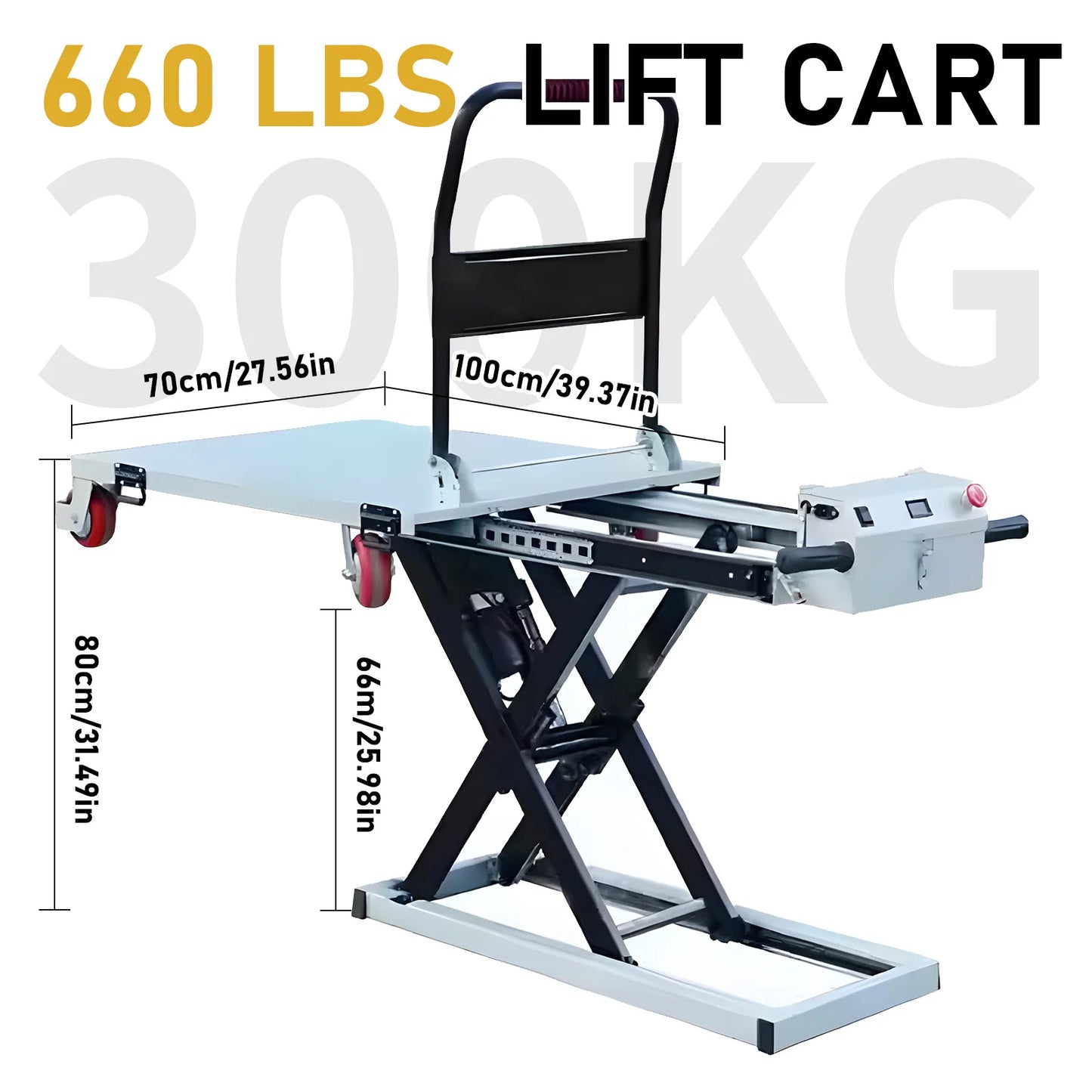 300kg Heavy Duty Folding Hand Truck Electric Utility Cart