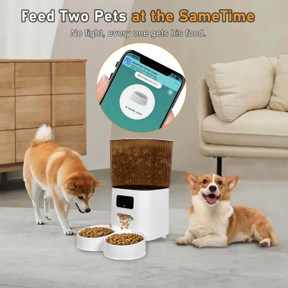 Smart Pet Feeder With WiFi Remote Control And Dual Bowls