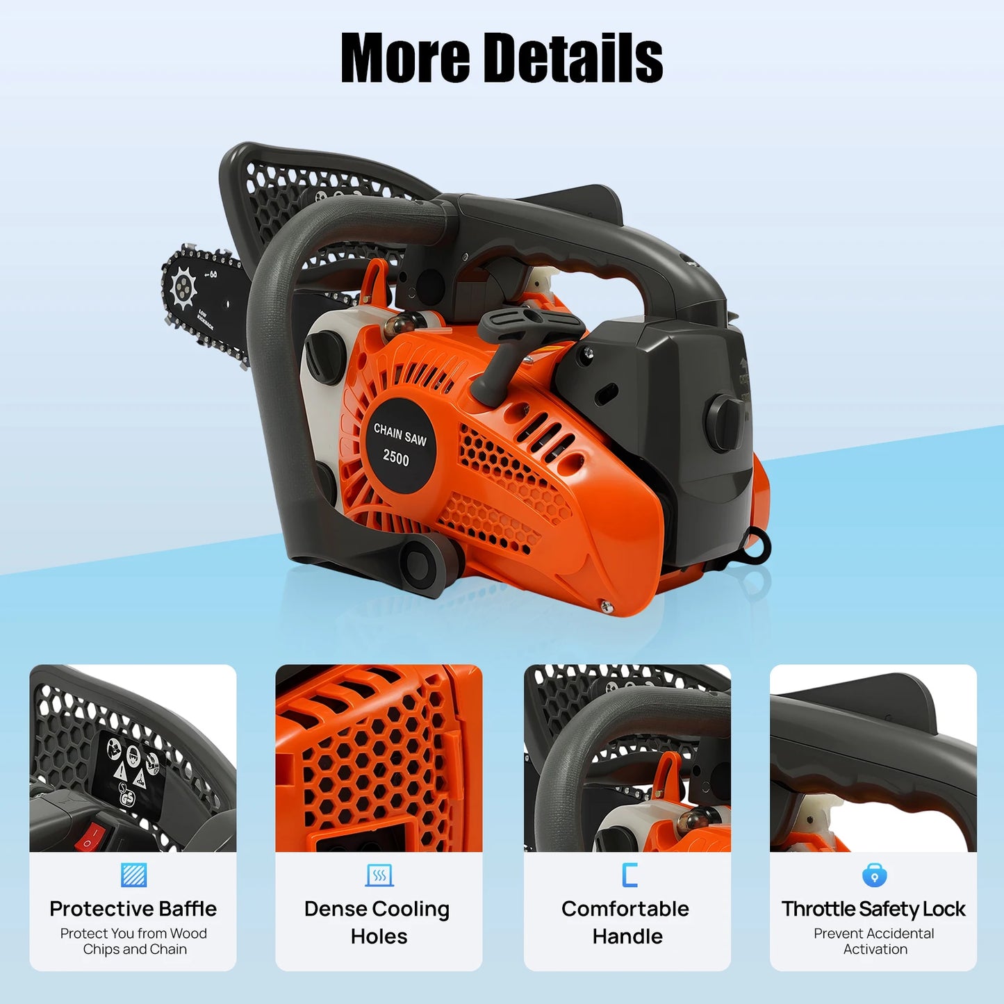Bymaocar 900W Gasoline Chainsaw Aluminum Alloy Professional Logging Tool