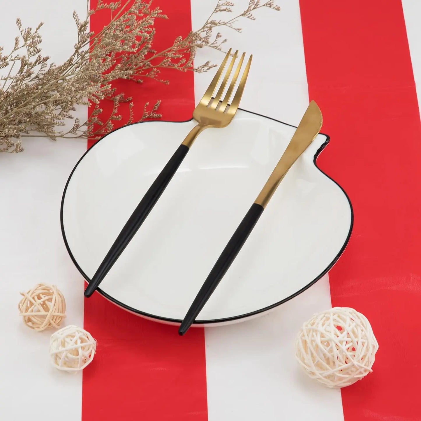 Waterproof Red and White Striped Tablecloth for Parties