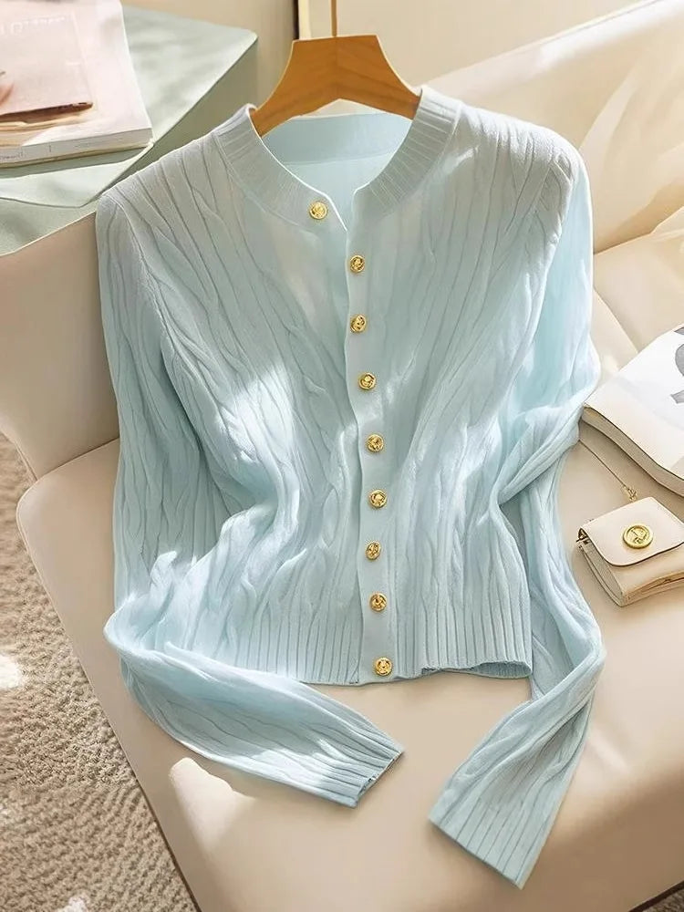Women Thin Cardigan Sweater Lightweight Knit Outerwear Jacket