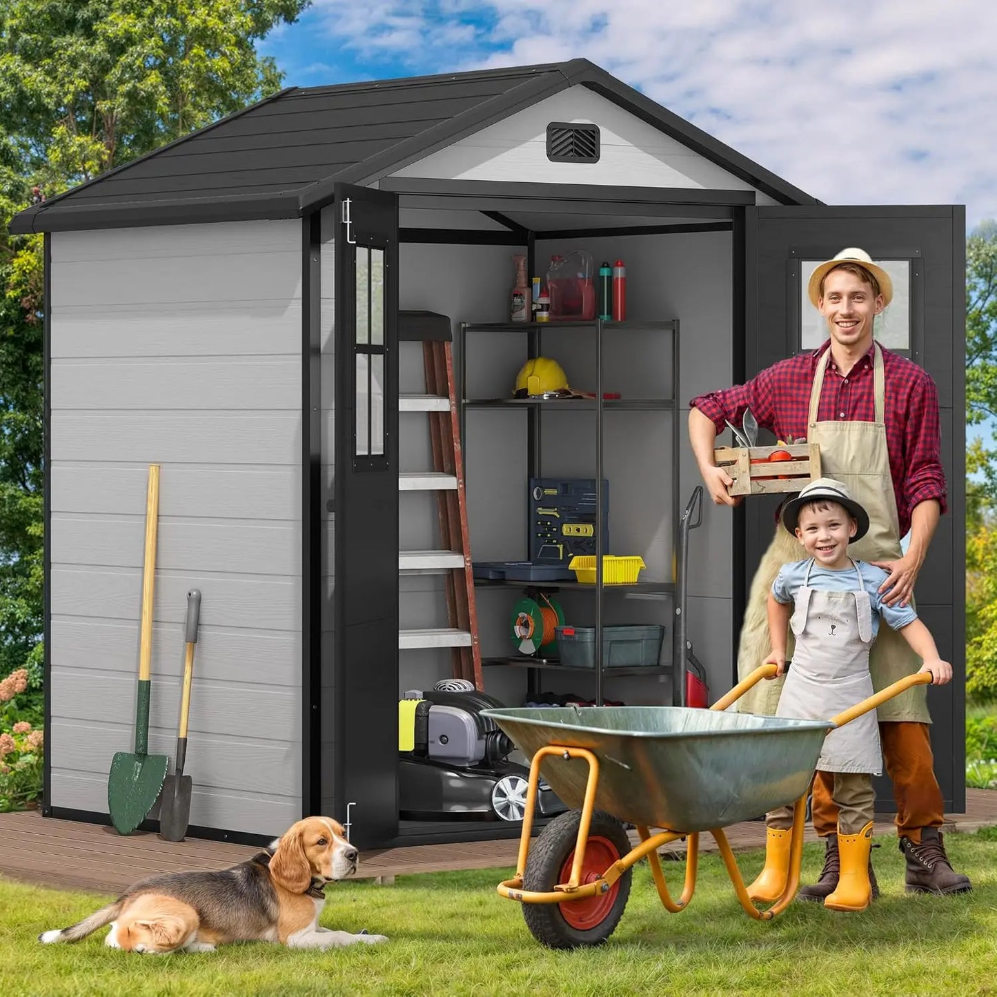 High-concerned Plastic Storage Shed for Garden Tools