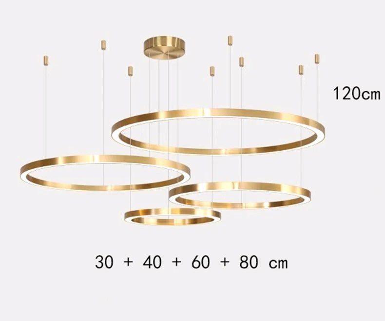 Modern Home Decor Ring LED Pendant Light for Living Room and Dining Room Chandeliers Indoor Lighting