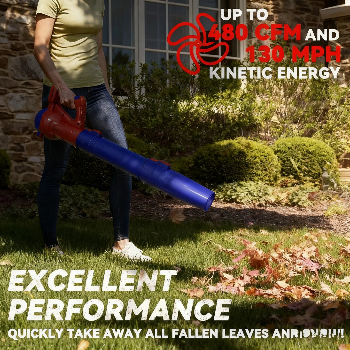 Cordless Leaf Blower With 2 Batteries And Fast Charger