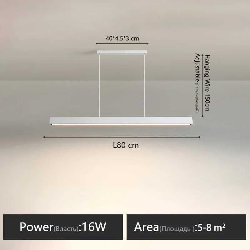 Modern Dining Room Chandelier LED Linear Pendant Light for Dining Table Kitchen Bar