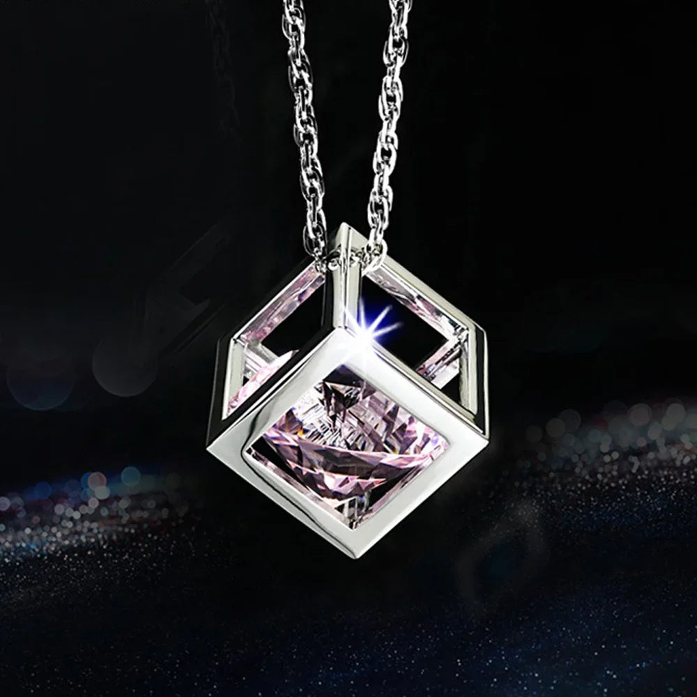 Crystal Cube Car Pendant Charm for Rear View Mirror