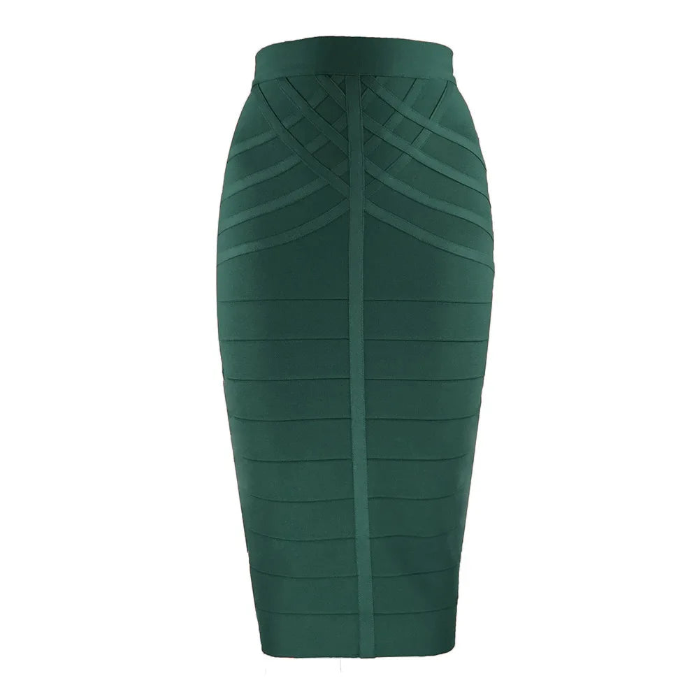 Elegant High Waist Bodycon Pencil Skirt for Office Ladies