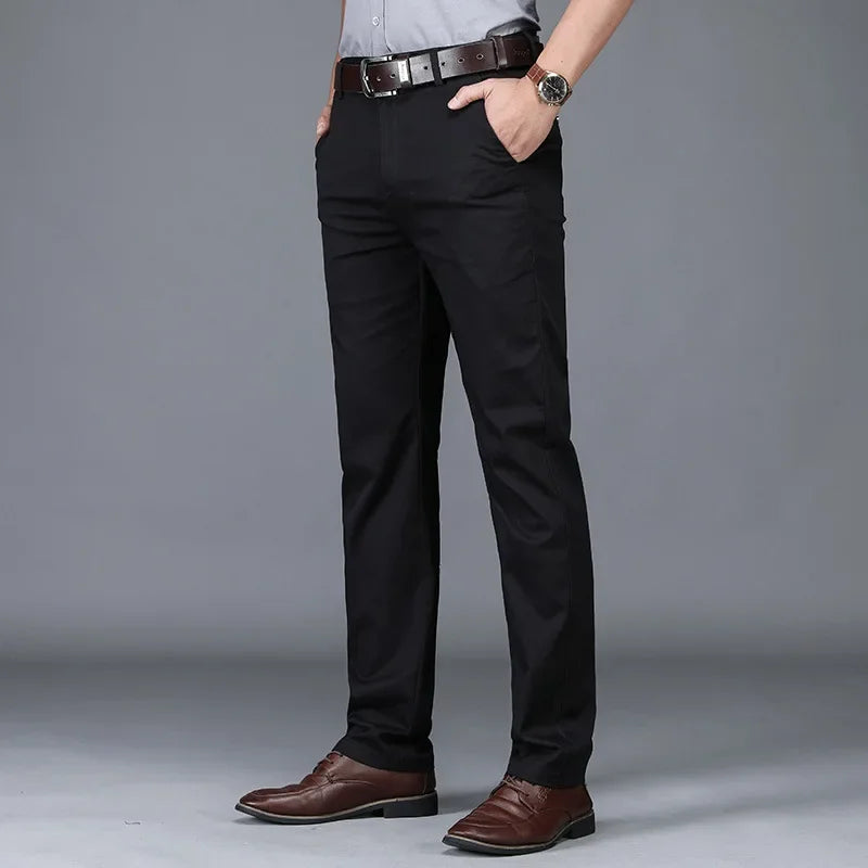 Men's Slim Fit Casual Suit Pants for Summer Wear