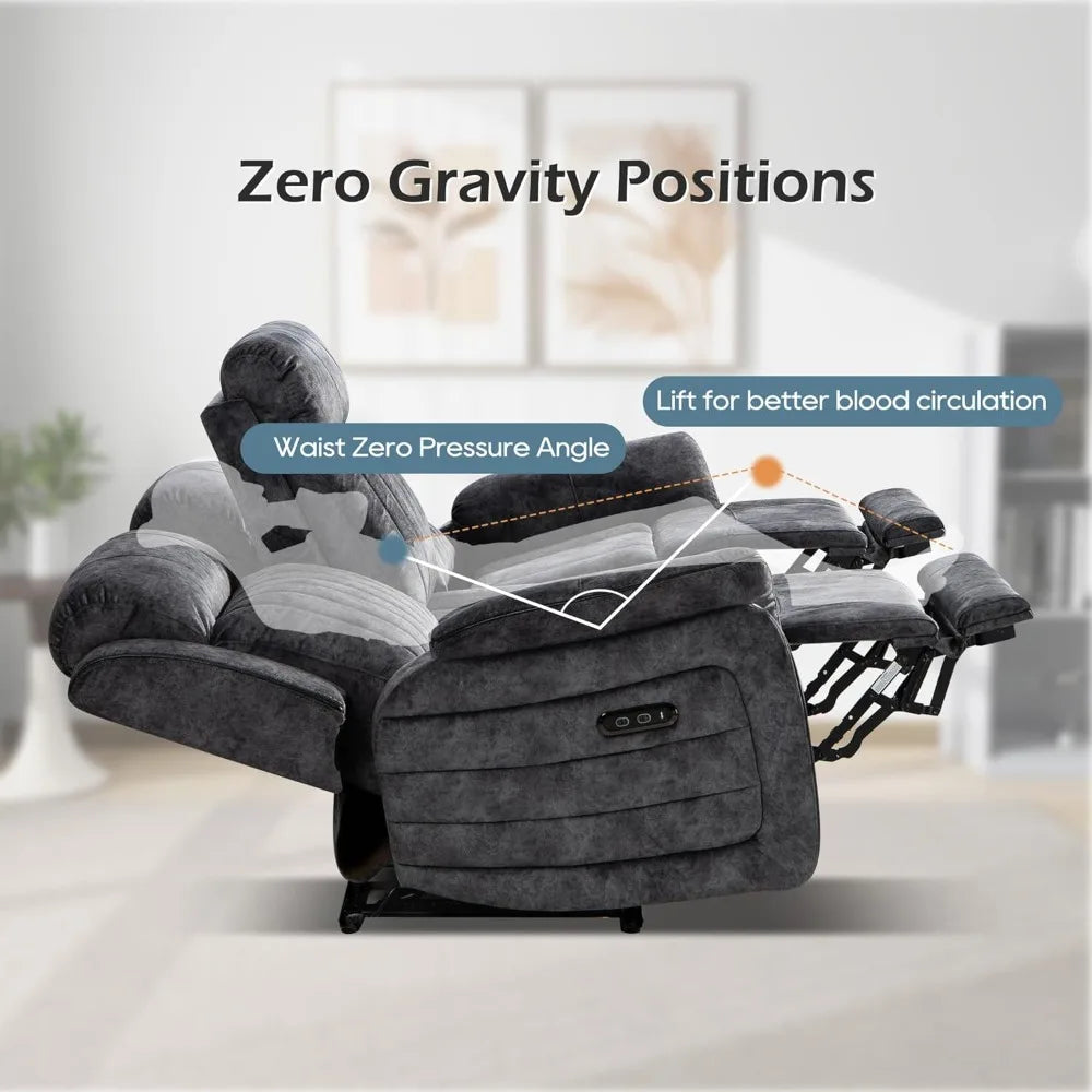 HUANZHUANG Zero Gravity Power Reclining Sofa USB Ports