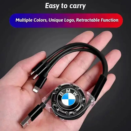 BMW 3 In 1 Fast Charger USB Data Cable Car Accessories