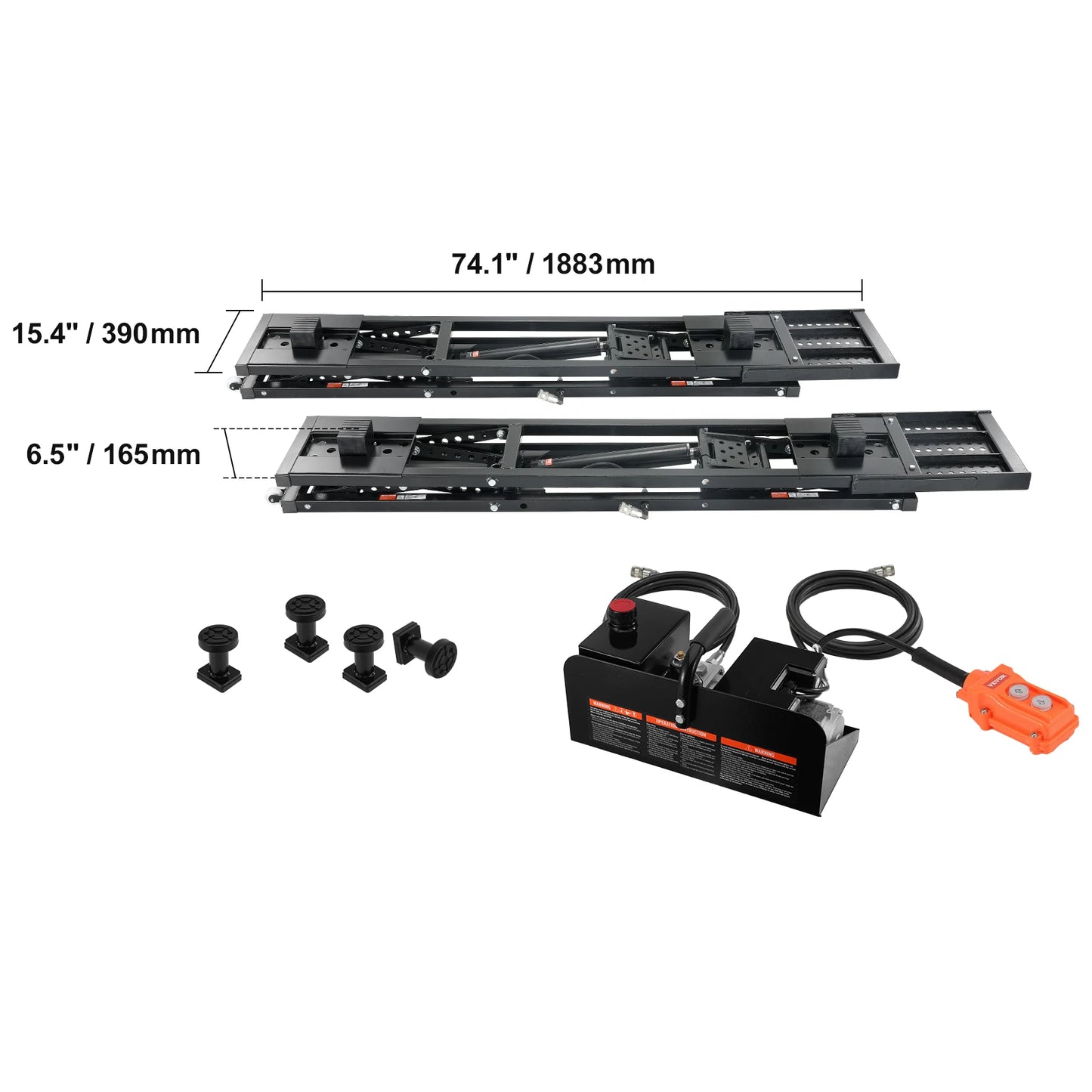 SucceBuy 5000lb Portable Car Lift With Extended-Length Plates