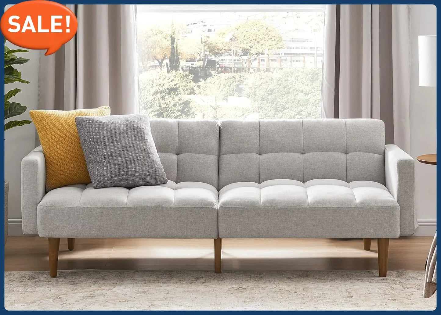 Mid Century Modern Sofa Bed Futon for Stylish Living Rooms