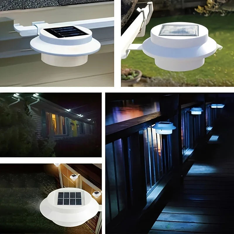 XIWANGFIRE Solar Gutter Lights for Porch Pathway Garden Lighting