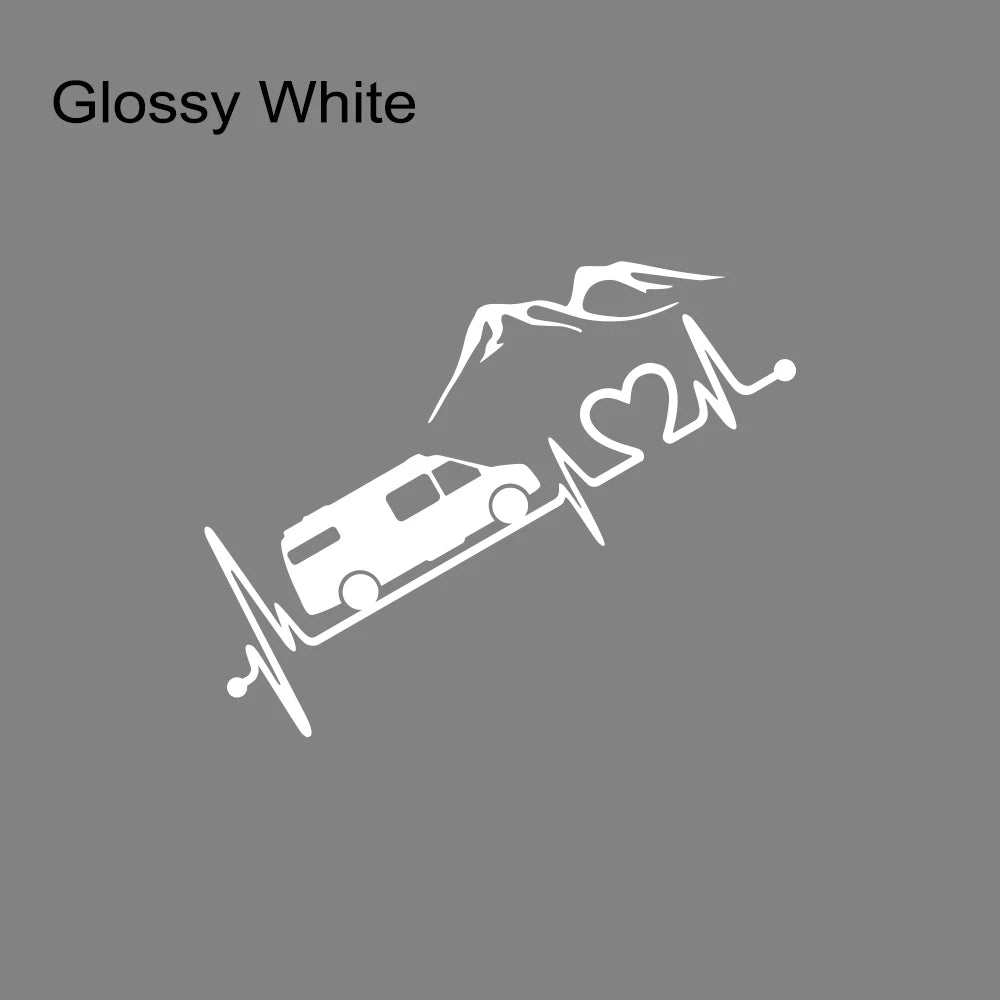 Various Sizes Camper Van Vinyl Decal Mountain Style Sticker Waterproof Auto Decoration for Car Body Bumper Rear Window Laptop