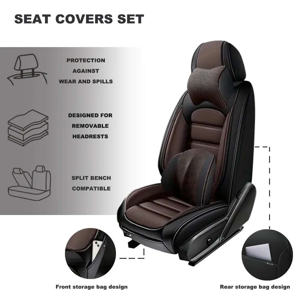Suitable For Cadillac CTS 2014 2019 Models Car Seat Cover Thickened PU Leather Material 5 Pieces Full Set